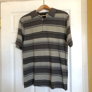 Freeworld Gray Stripes Polo Shirt